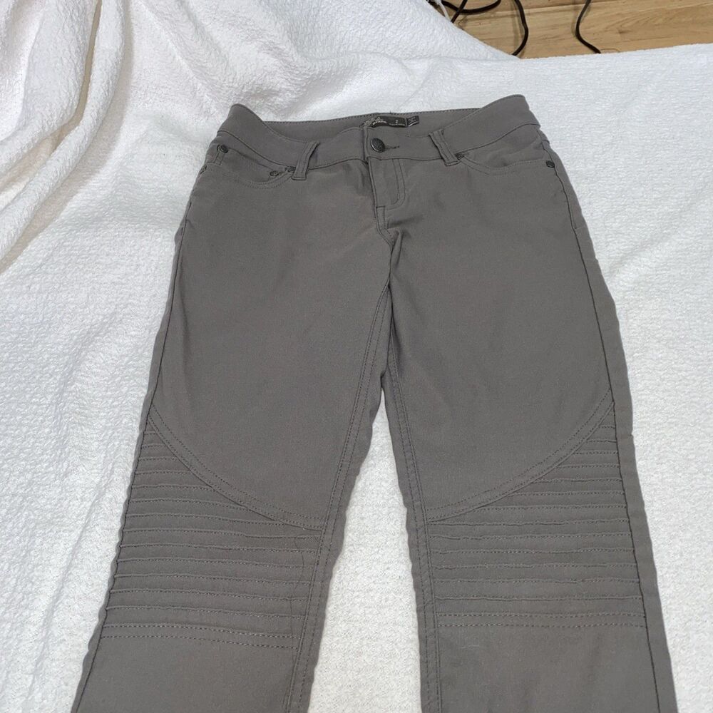 Prana Briann Moto Pants Women’s 2 Grey Charcoal Skinny Hiking Outdoor Stretch - Picture 3 of 7
